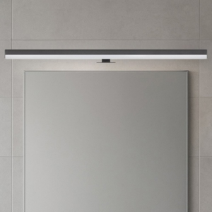 Applique nero per specchio da bagno 18w 3000k fissaggio clip