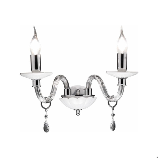 Ondaluce applique livia vetro cristallo due luci