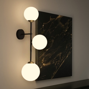 Lampada da parete applique design nero oro per soggiorno