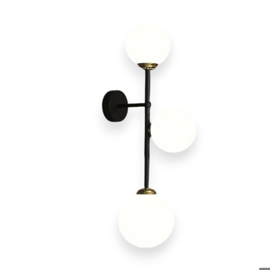 Lampada da parete applique design nero oro per soggiorno