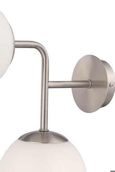 Maytoni erich applique da parete grigio 2 luci sfere vetro bianco
