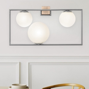 Miloox buble applique moderna 3 luci da parete 3 sfere bianche
