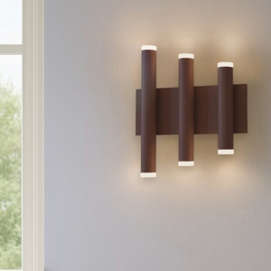 Applique corten marrone led 3000k moderna per pareti