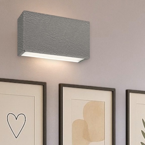 Linea light applique led 10w 3000k box w2 cemento bi emisisone
