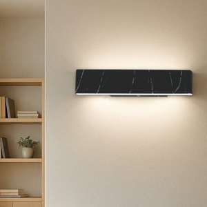 Applique moderna led 4000k 12w effetto marmo nero