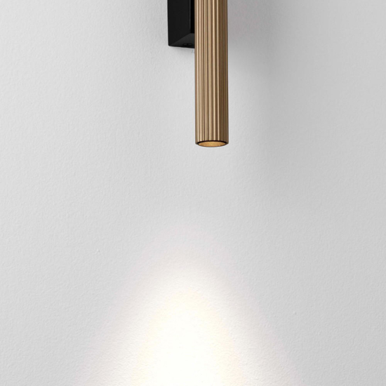 Applique nero oro da parete cilindro rigato led 11w 3000k