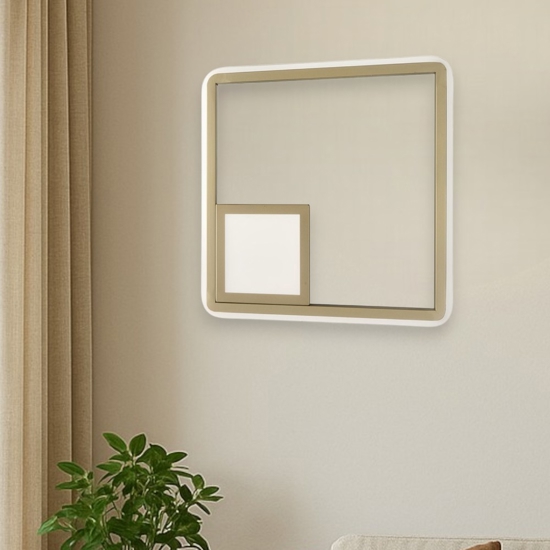Applique led 3000k ondaluce ap dowel oro quadrata design moderna