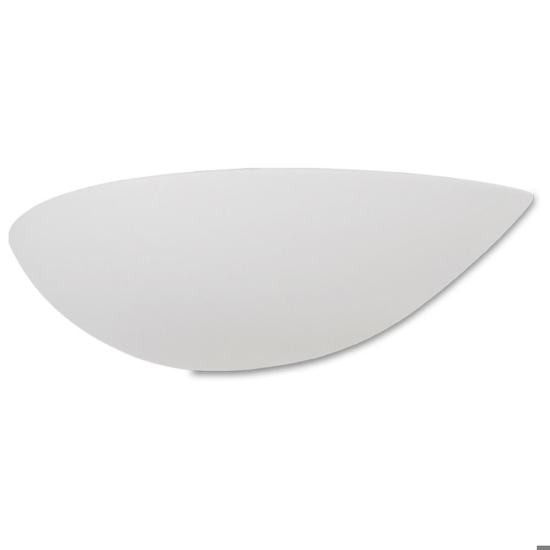 Applique di gesso ceramica mezzaluna bianca