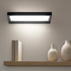 Applique nero led 19w 3000k stilnovo tablet orientabile per soggiorno