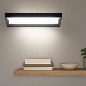 Applique led 38w nera stilnovo tablet design moderna per soggiorno