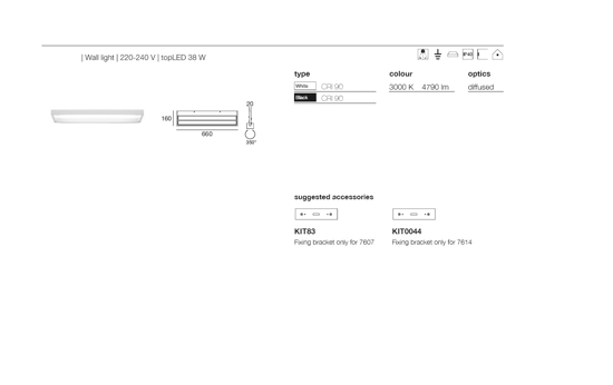 Applique led 38w nera stilnovo tablet design moderna per soggiorno