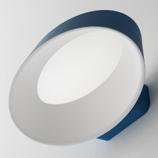 Oxygen stilnovo applique led 17w 3000k metallo azzurro dimmerabile