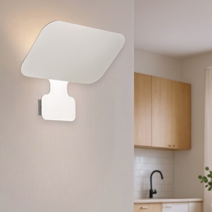 Applique moderna design bianca 2 luci per interni mono emissione