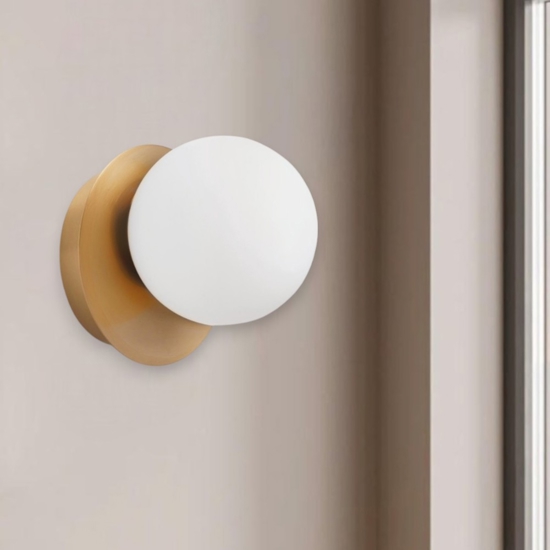 Pearl vivida applique led 4w 3000k oro rosa vetro bianco