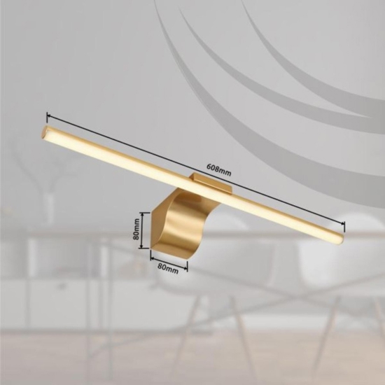 Applique oro per specchio da bagno led 4000k 