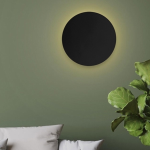 Applique cerchio nero 30cm da parete moderna per interni