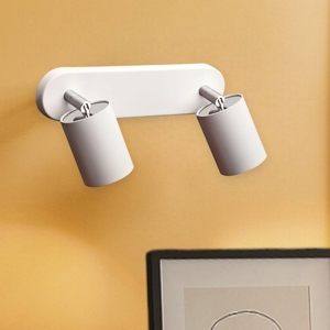Applique da soffitto parete bianco due luci orientabili
