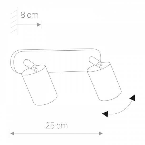 Applique da soffitto parete bianco due luci orientabili