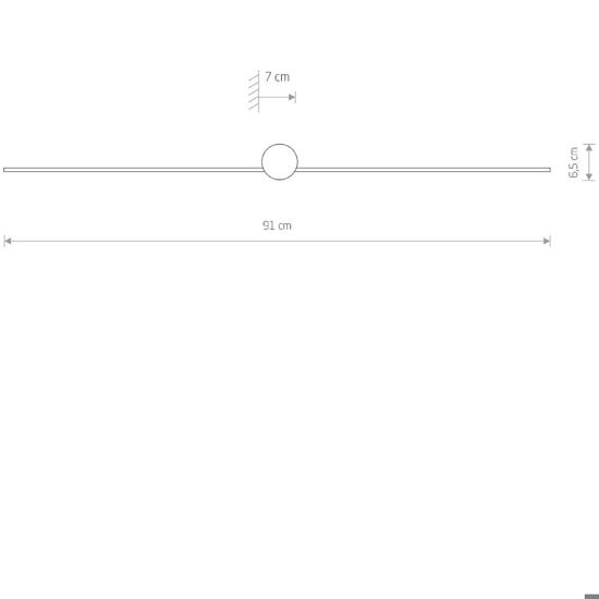 Applique nero 91cm per specchio da bagno led 10w 4000k