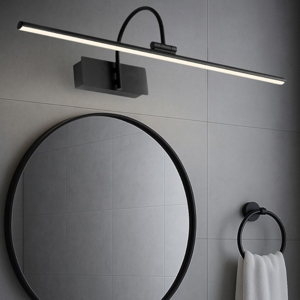 Applique nero 60cm per specchio da bagno led 12w 3000k