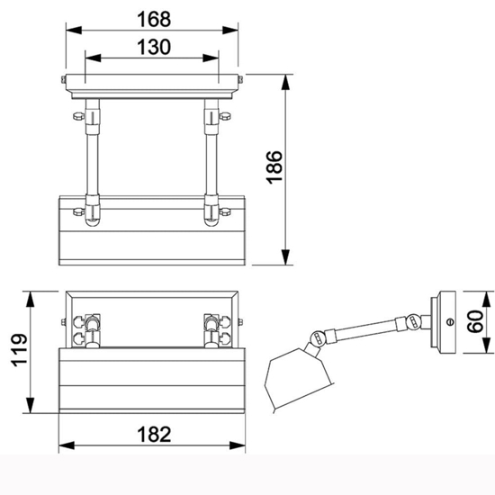 Applique da bagno ottone anticato 