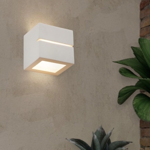 Applique moderna cubo di gesso bianco pitturabile per interni