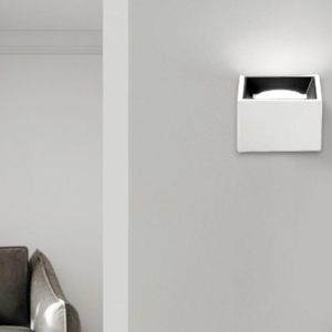 Applique da parete moderna di gesso interno quadrato nero nasso sforzin