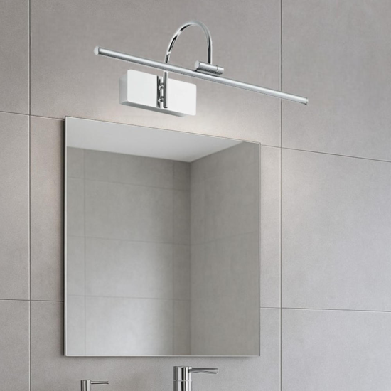 Applique specchio da bagno led 8w 3000k-4000k isyluce metallo cromo