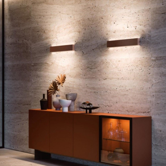 Applique led 28w 3000k bi emissione nero box w2 linea light