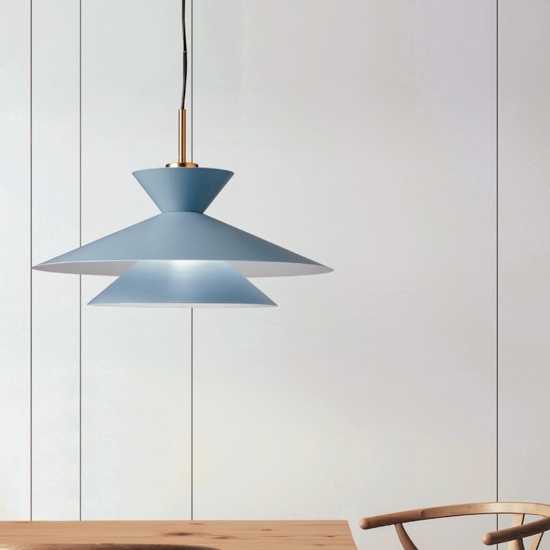 Lampadario celeste design per cucina sforzin miloox kim