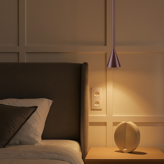 Lampada led 6w 3000k pendente a sospensione marrone moderna