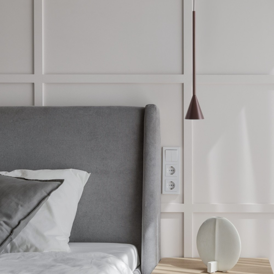 Lampada led 6w 3000k pendente a sospensione marrone moderna