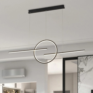 Lampadario a led 50w 3000k per soggiorno design moderno nero