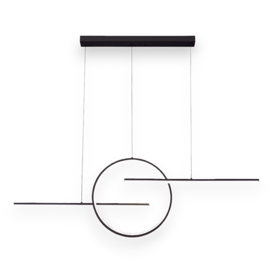 Lampadario a led 50w 3000k per soggiorno design moderno nero