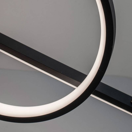 Lampadario a led 50w 3000k per soggiorno design moderno nero