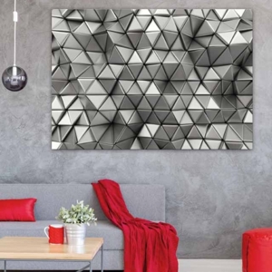 Quadro astratto moderno triangoli cromati 50x35