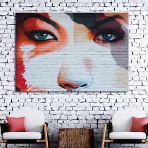 Quadro moderno murales donna 100x70 design stampa su tela