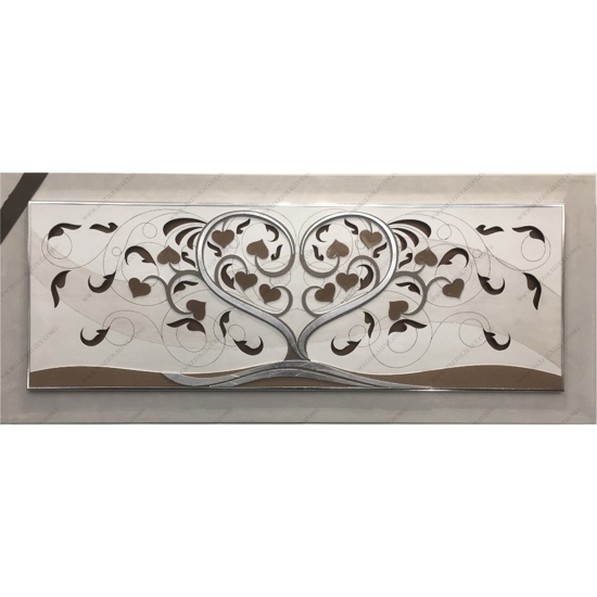 Quadro albero della vita moderno 155x65 argento