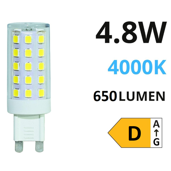 Life lampada led g9 4.8w 4000k lm650 cri80 ottica 300