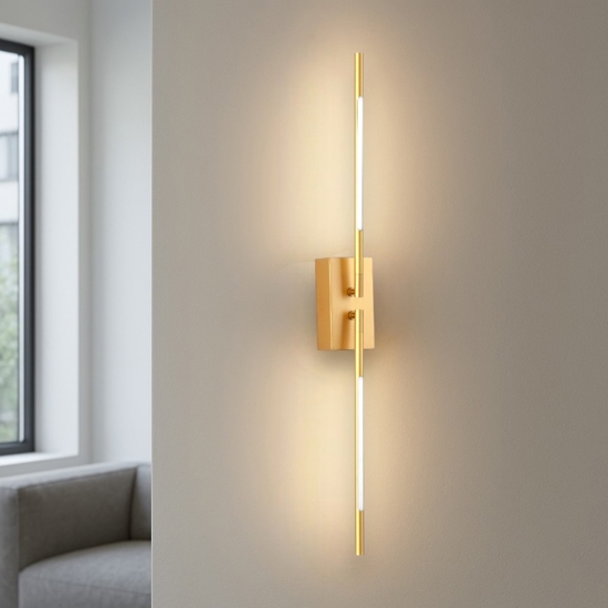 Applique oro bacchette orientabili moderna led 10w 3000k