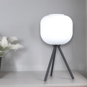 Abat-jour lampada nera per comodino moderna fp