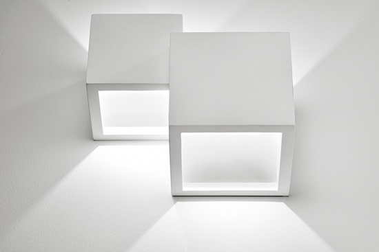 Applique cubi led 6w 3000k di gesso moderna heraea sforzin fp