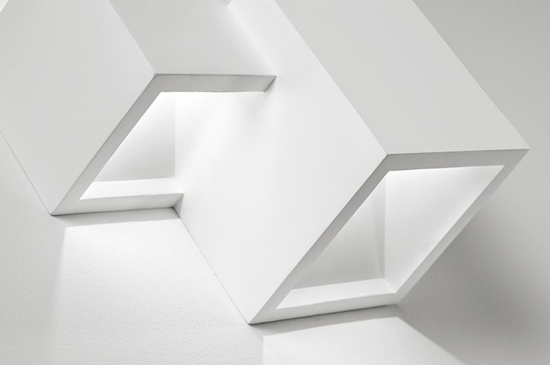 Applique cubi led 6w 3000k di gesso moderna heraea sforzin fp