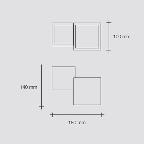 Applique cubi led 6w 3000k di gesso moderna heraea sforzin fp