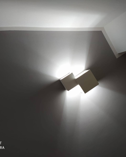 Applique cubi led 6w 3000k di gesso moderna heraea sforzin fp