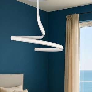 Lampadario camera da letto bianco led 20w 3000k design vivida ribbon