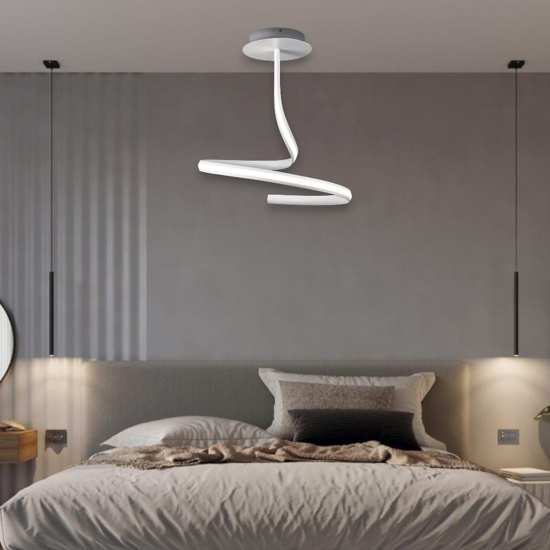 Lampadario camera da letto bianco led 20w 3000k design vivida ribbon