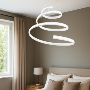 Lampadario per camera da letto led 40w 3000k spiral vivida