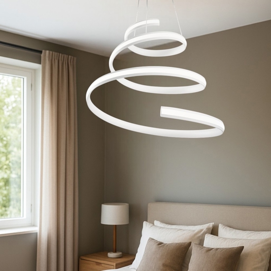 Lampadario per camera da letto led 40w 3000k spiral vivida