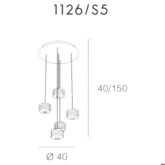 Lampadario stanza da letto vetri top light rubik
